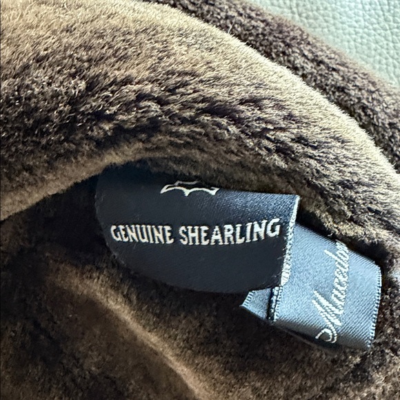 Women’s Black suede and brown shearling coat. Woman’s size 10. - Picture 3 of 6